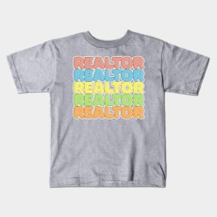 Retro 70s Styled REALTOR Typographic Design Kids T-Shirt